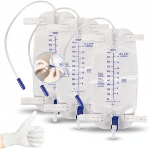 Urinary Catheter Leg Bags, 1000ml – Soft Urine Bags (10 Pack)