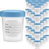 Sterile Specimen Cups with Lids, Individually Bagged – 4oz (80 Pack)