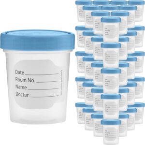 Sterile Specimen Cups with Lids, Individually Bagged – 4oz (80 Pack)